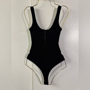 Lulus Full Throttle Zip Front Bodysuit